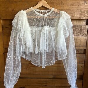 NWT Free People Chloe Mesh Lace Top